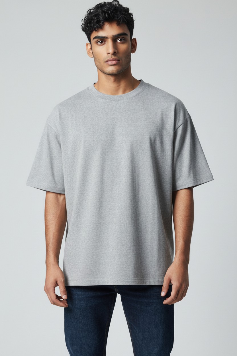 Oversized T-Shirt - 100% Cotton Bio Wash 220 GSM - model photo