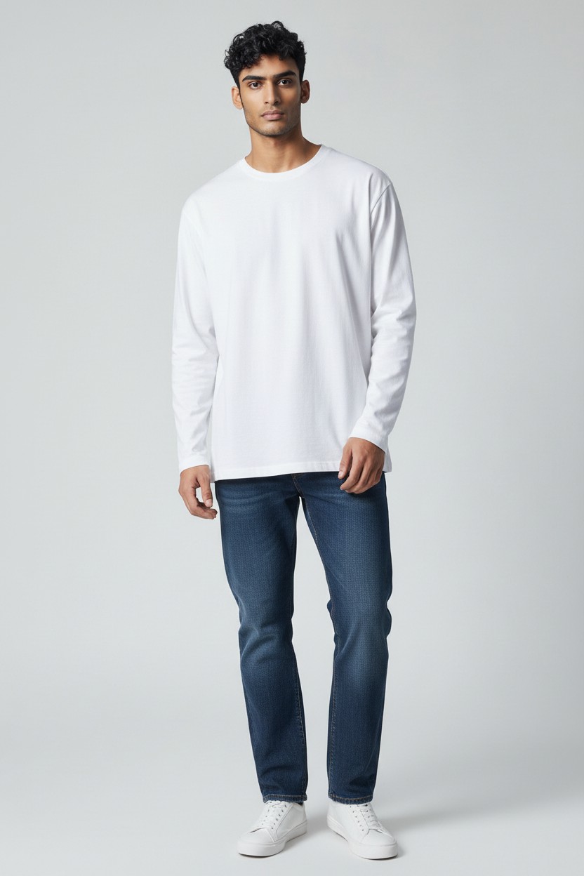 Full Sleeve T-Shirt - Cotton Terry 240 GSM - model photo