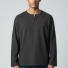 Henley Waffle Full Sleeve T-Shirt - Lycra Cotton 210 GSM - model photo