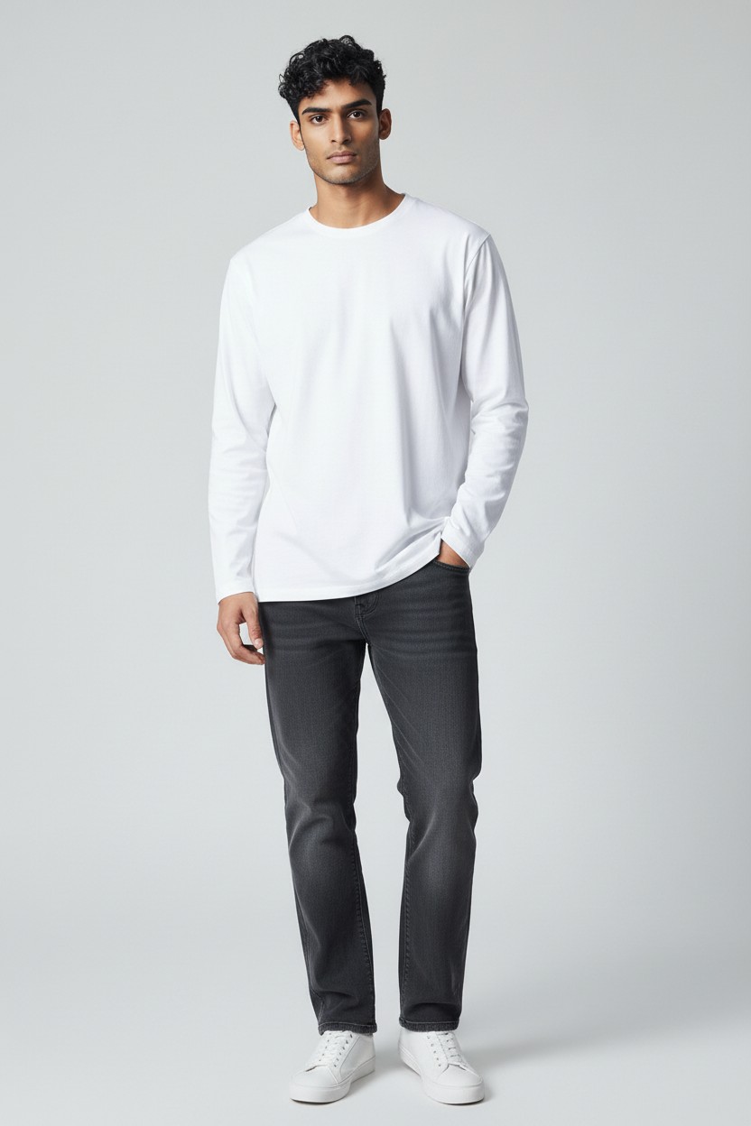 Full Sleeve T-Shirt - Lycra Cotton 210 GSM - model photo